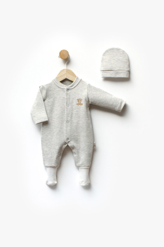 Wholesale Unisex Baby Jumpsuit and Hat Set 0-3M Flexi Baby 2063-252267 - 2