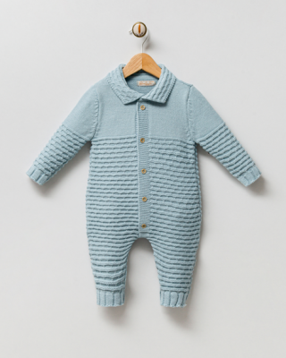 Wholesale Unisex Baby Knitwear Rompers 3-12M Milarda 2001-2069 Light Blue