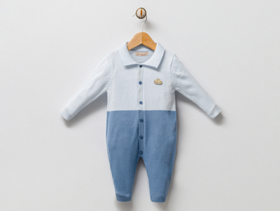 Wholesale Unisex Baby Knitwear Rompers 3-9M Milarda 2001-2074 Blue