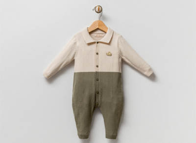 Wholesale Unisex Baby Knitwear Rompers 3-9M Milarda 2001-2074 Khaki