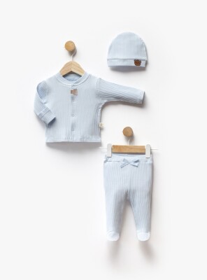 Wholesale Unisex Baby Newborn 3pcs body Pants and Hat Set 0M Flexi Baby 2063-517011 Baby Blue2