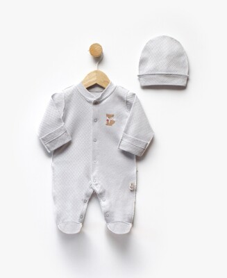 Wholesale Unisex Baby Newborn Jumpsuit and Hat 0-6M Flexi Baby 2063-252349 Gray