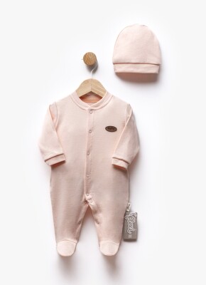 Wholesale Unisex Baby Newborn Jumpsuit and Hat Set 0-3M Flexi Baby 2063-213991 Salmon Color 