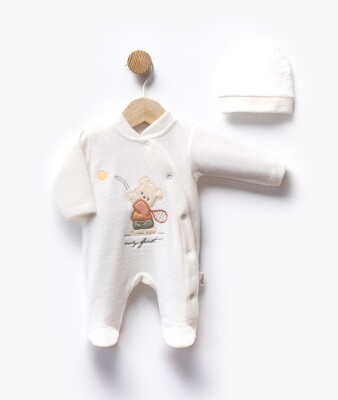 Wholesale Unisex Baby Newborn Onesies and Hat Set 0-1M Flexi Baby 2063-247222 Ecru