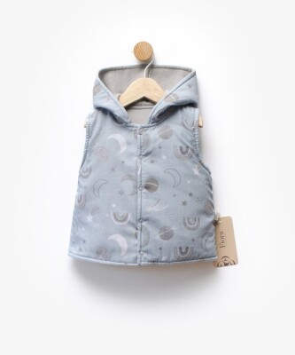 Wholesale Unisex Baby Patterned Vest 6-36M Flexi Baby 2063-433009 Blue