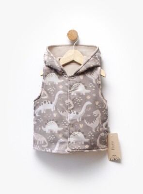 Wholesale Unisex Baby Patterned Vest 6-36M Flexi Baby 2063-433009 Beige