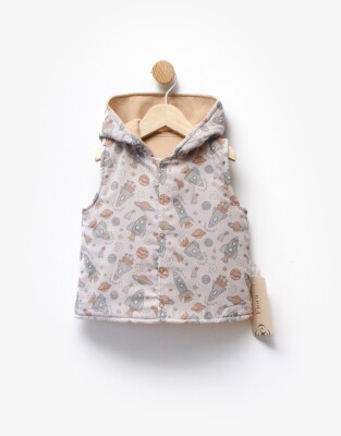 Wholesale Unisex Baby Patterned Vest 6-36M Flexi Baby 2063-433009 Light brown