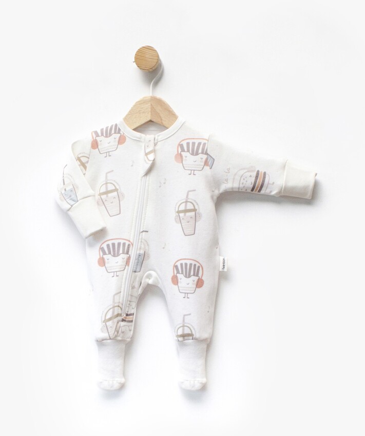 Wholesale Unisex Baby Printed Jumpsuit 0-6M Twetoon 2064-113718 - 1