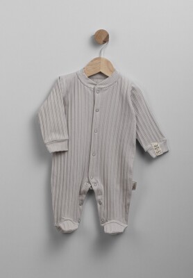 Wholesale Unisex Baby Striped Jumpsuit 0-6M Flexi Baby 2063-252301 Beige