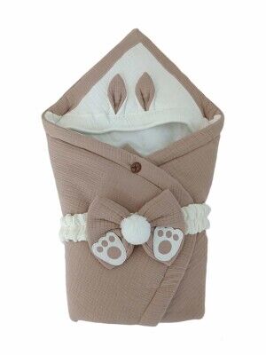 Wholesale Unisex Baby Swaddle 0-18M Tomuycuk 1074-45407 Light Brown 