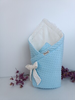 Wholesale Unisex Baby Swaddle Blanket 0-24M Tomuycuk 1074-45534 Blue