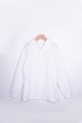 Wholesale Unisex Children's Long Sleeve Polo Neck T-Shirt 10-13Y Interkidsy Basic 2027-2308 - 2
