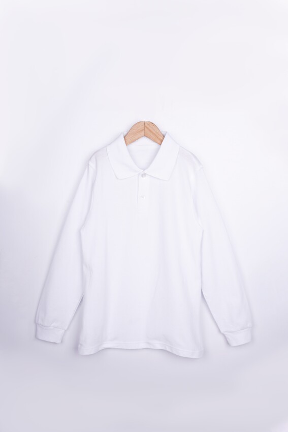 Wholesale Unisex Children's Long Sleeve Polo Neck T-Shirt 6-9Y Interkidsy Basic 2027-2307 - 2