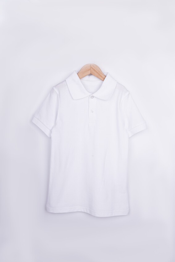 Wholesale Unisex Children's Short Sleeve Polo Neck T-Shirt 10-13Y Interkidsy Basic 2027-2306 - 2