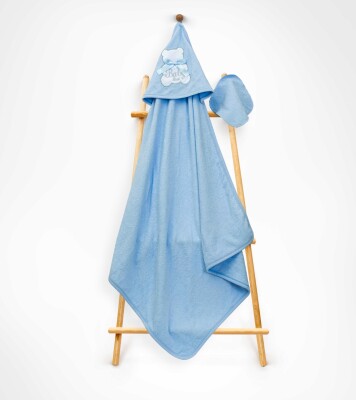 Wholesale Unisex Kids 2-Piece Scrub Mitt and Towel Set 85X80 Babyline 2015-9-566 Blue