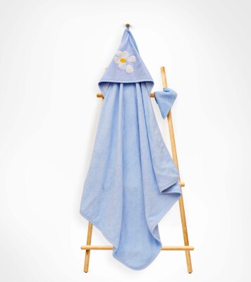 Wholesale Unisex Kids 2-Piece Scrub Mitt and Towel Set 85X80 Babyline 2015-9-835 Blue