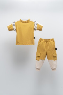 Wholesale Unisex Kids 2-Piece Sweatshirt and Pants Set 2-5Y Moi Noi 1058-MN51332 Mustard