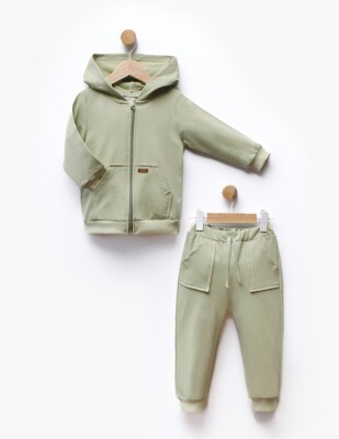 Wholesale Unisex Kids 2pcs Cardigan and Trousers Set 1-5Y Flexi Baby 2063-217539 Green