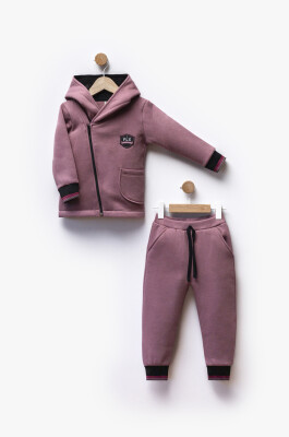 Wholesale Unisex Kids 2pcs Cardigan and Trousers Set 2-5Y Flexi Baby 2063-217588 Purple