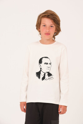 Wholesale Unisex Kids Atatürk Printed Long Sleeve T-shirt 4-12Y Zeyland 1070-252Z3NSN62 - 1