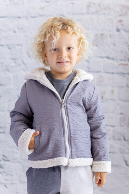 Wholesale Unisex Kids Double Sided Coat 5-8Y Mininio 2062-252M4CIF22 - Mininio