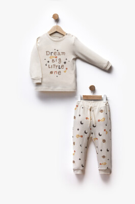 Wholesale Unisex Kids Pajama Set 2-5Y Flexi Baby 2063-217581 Cream