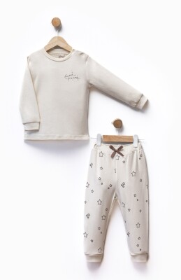 Wholesale Unisex Kids Pajama Set 2-5Y Flexi Baby 2063-217582 Cream