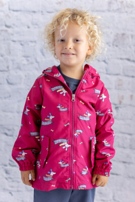 Wholesale Unisex Kids Water Repellent Feature Raincoat 2-8Y Mininio 2062-252M3KOP22 Claret Red