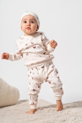 Wholesale Unisex Organic Cotton Baby Set 3-18M Bubbles 2040-7029 - Bubbles