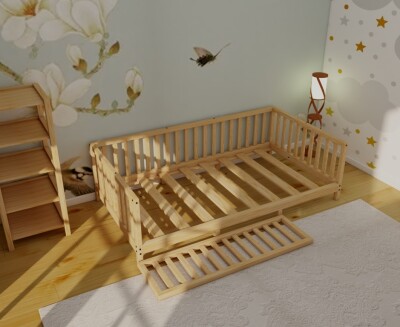 Wholesale Wood Bed 130*70cm Wood and Montessori 2054-31-130-70 - Wood and Montessori (1)